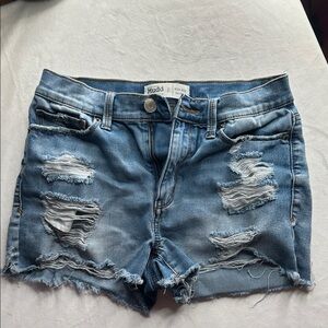 Mudd Women's Ripped Blue Jean Shorts